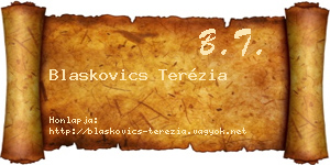Blaskovics Terézia névjegykártya